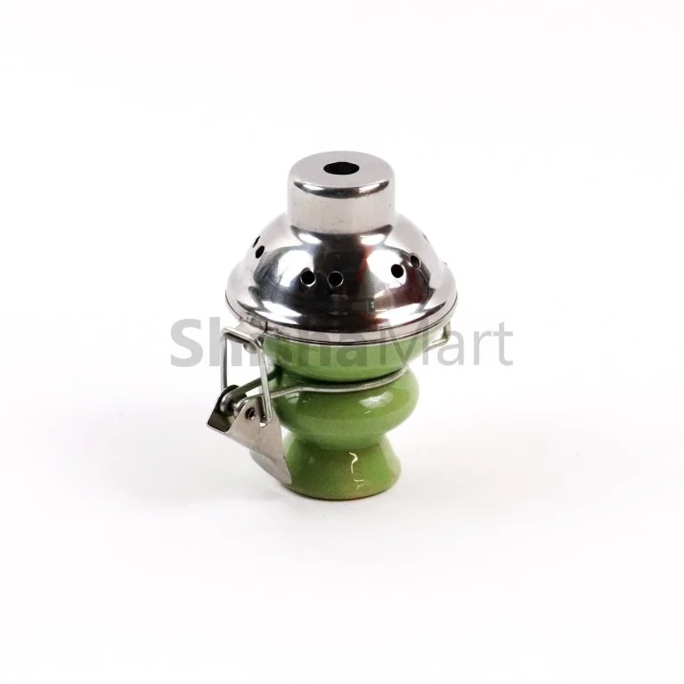 Shisha Ceramic Bowl with Metal Wind Cover and Charcoal Screen